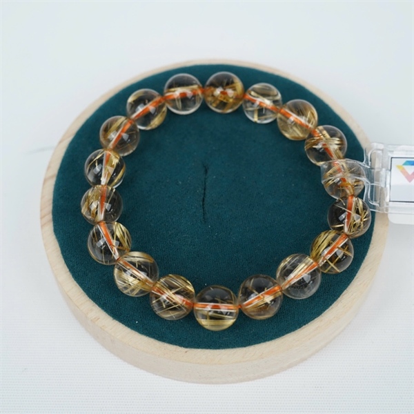 Vòng tay tóc vàng 18hạt ly11.82-11.5 (342357) KG+