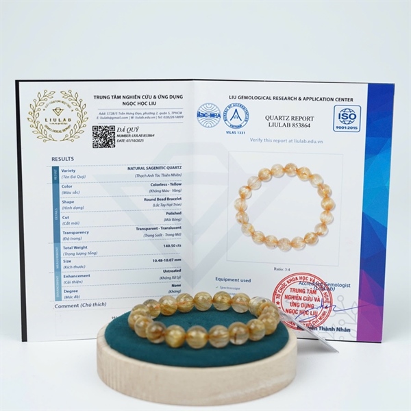 Vòng tay tóc vàng 19 hạt ly10.48-10.07 (853864) KG+