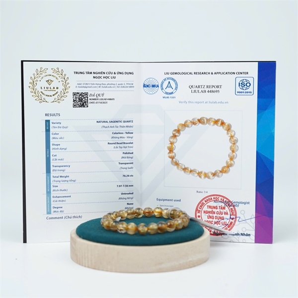 Vòng tay tóc vàng 24 hạt ly7.97-7.56 (448695) KG+