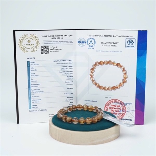 Vòng tay tóc vàng 22 hạt ly9.03-8.11 (336837) KG+