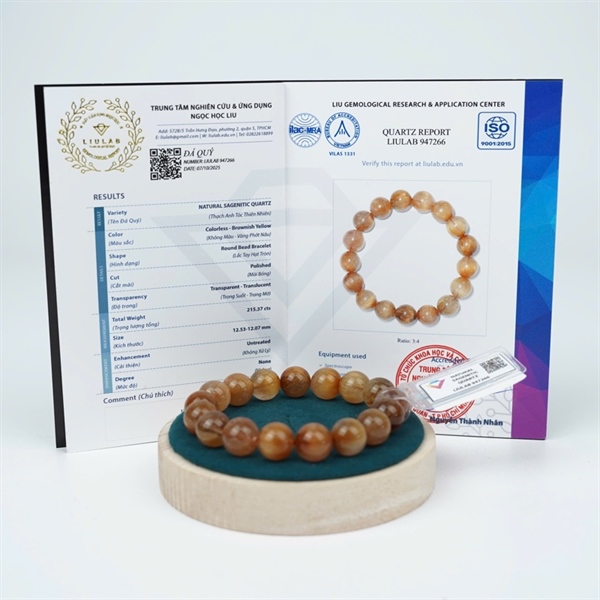 Vòng tay tóc nâu 17 hạt ly12.53-12.07 (947266) KG+