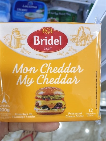 Phô mai Lát cheddar Bridel 200g