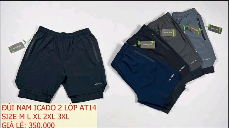 Quần thể thao short đùi ICADO AT14 M=>3XL, 276QA
