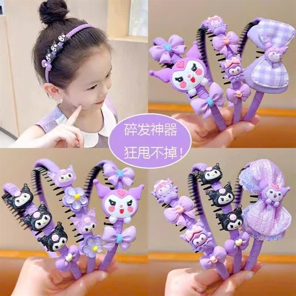 Set 5 bờm tóc CHARM KUROMI, NƠ- tím