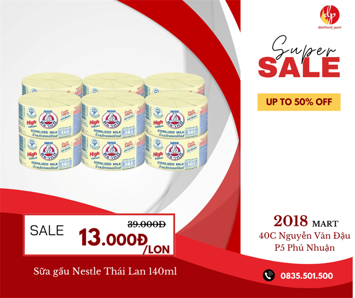 Sữa gấu Nestle Thái Lan 140ml #vàng