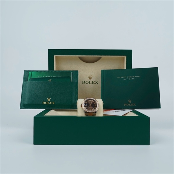 Đồng hồ Rolex mặt nâu viền kim (641M2655) sz34 (HC) KG+