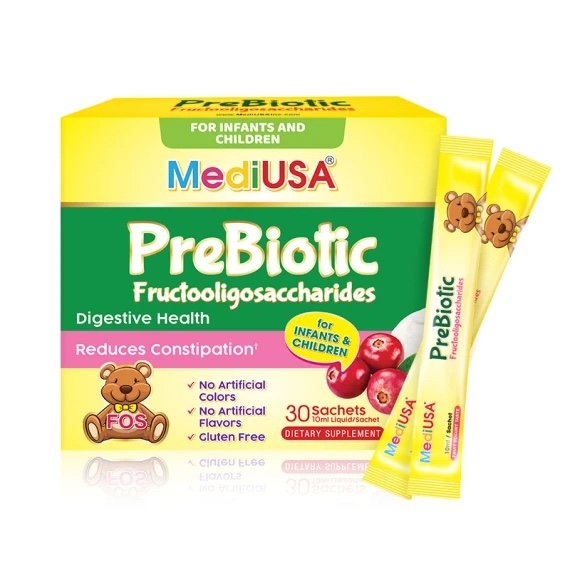 MediUSA Prebiotic 30 gói x 10ml hỗ trợ trị táo bón cho bé