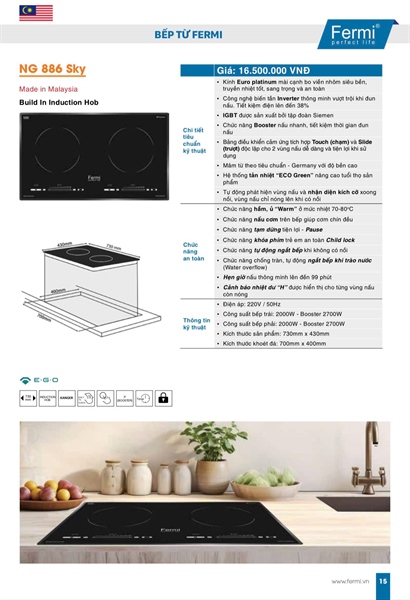 Bếp từ Fermi NG H886 SKY-M