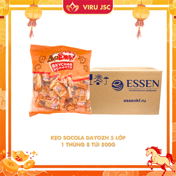 Kẹo Dayozh Socola Caramel 5 lớp - 1 Thùng