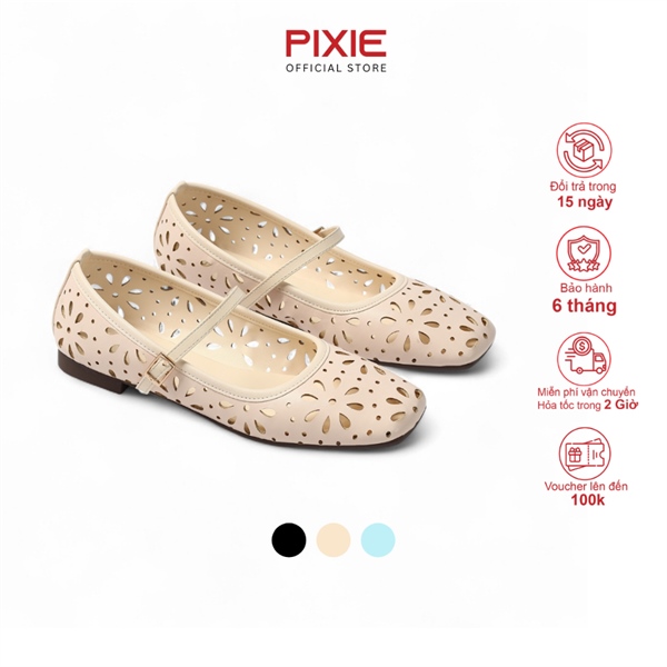 Giày Búp Bê Bệt Mary Jane Cut-out Floral H412
