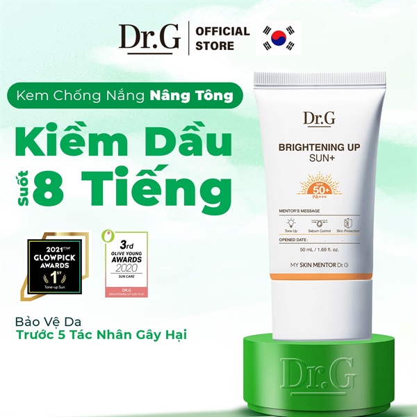 Kem Chống Nắng Dr.G Brightening Up Sun+ SPF50+ PA+++ 50ml (Màu Cam)