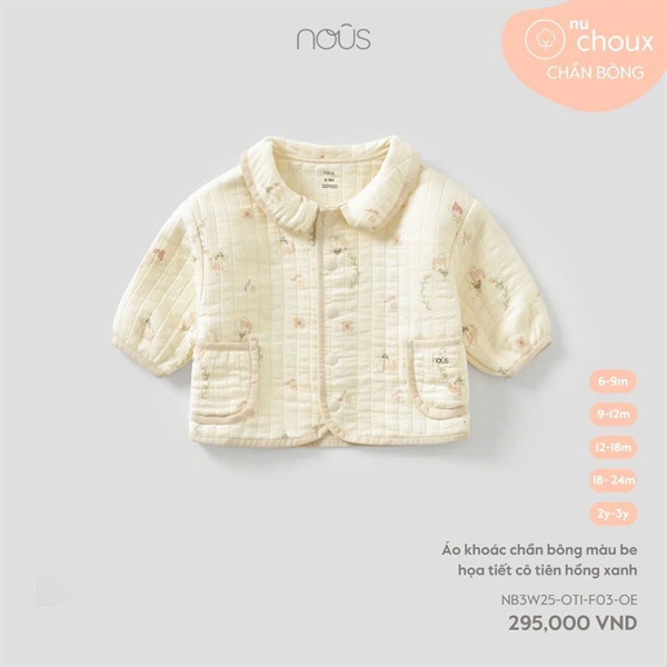 2500 - 9M/3Y Áo khoác chần bông HT cô tiên
