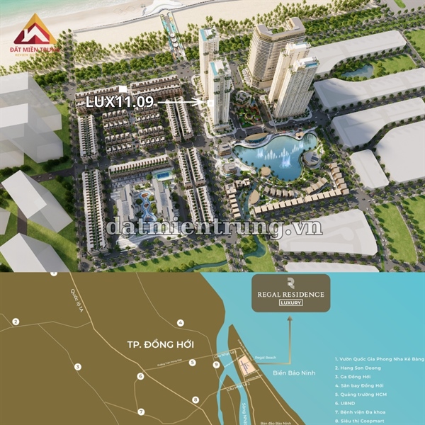 Căn hộ Regal Legend Đồng Hới - LUX11.09-80m2-Tây Bắc