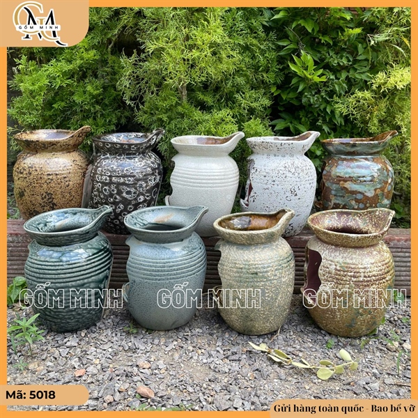 Bình gốm thác nước trang trí bể cá, hồ cá