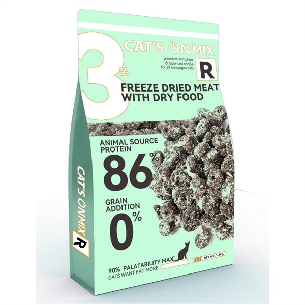 Hạt Cat's On Mix R rắc thịt sấy All life Stage mèo mọi lứa tuổi 1,4kg