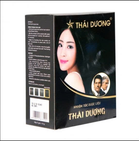 Nhuộm tóc phủ bạc dược liệu thái Dương (Hộp 5 gói x 40g) - Sao Thái Dương