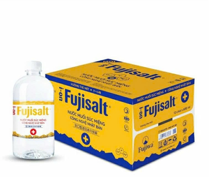 Nước súc miệng ion muối 680ml hương the mát (Thùng 12 chai) - Fujiwa Việt Nam