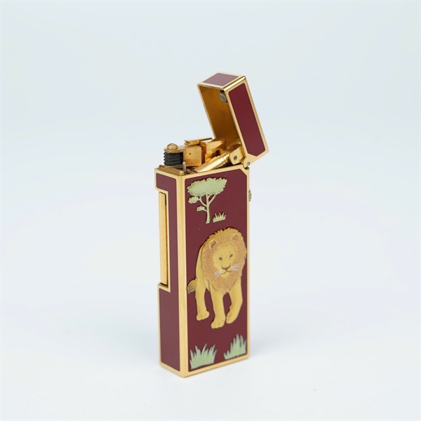 Bật lửa Dunhill đỏ hình sư tử KG+