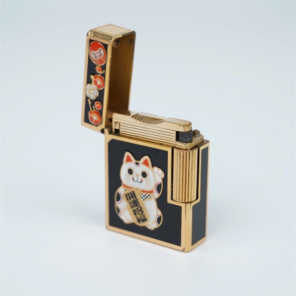 Bật lửa S.T Dupont đen hình mèo (BHK010) KG+