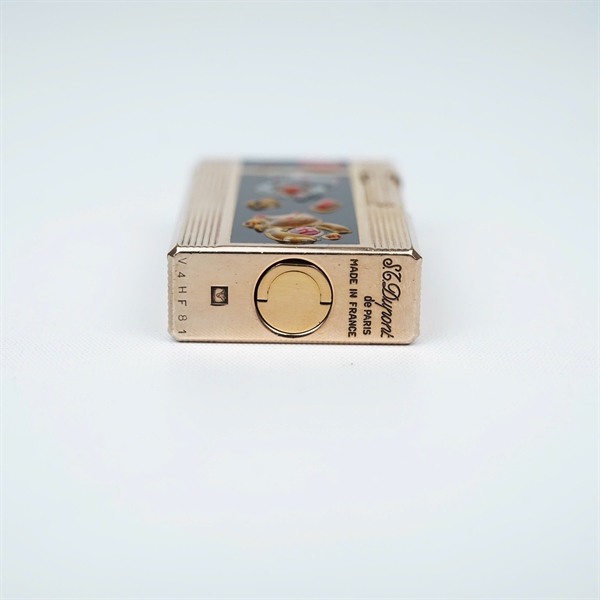 Bật lửa S.T Dupont vàng đen hình 2 con mèo (V4HF81) KG+