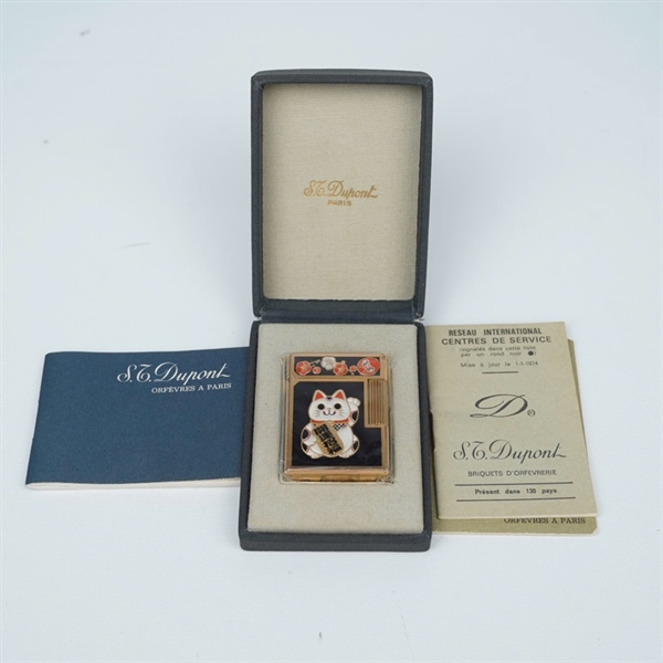 Bật lửa S.T Dupont đen hình mèo (BHK010) KG+