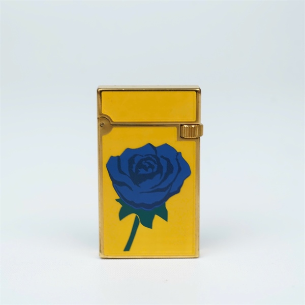 Bật lửa S.T Dupont vàng hình hoa hồng xanh (103FE29) KG+