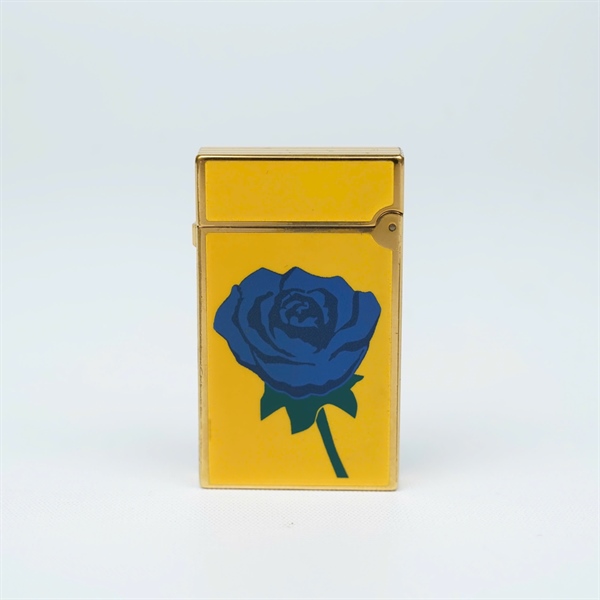 Bật lửa S.T Dupont vàng hình hoa hồng xanh (103FE29) KG+