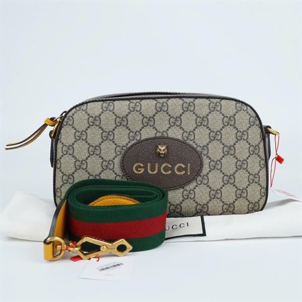 Túi GG đeo chéo xám (476466-498879) sz24 (HT) KG+