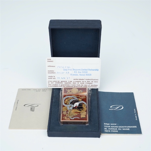 Bật lửa S.T Dupont nâu hình rồng rắn (80LPH60) KG+