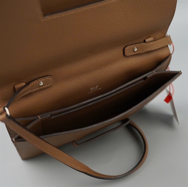 Túi Hermes nâu viền cam stamp Z (2021) sz20 KG+