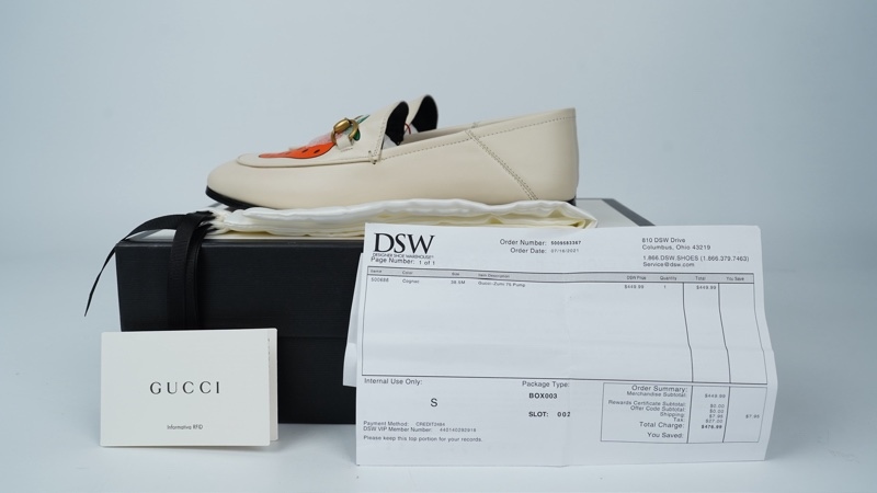 Giày GG nude hình trái dâu sz35.5 (TT) KG+