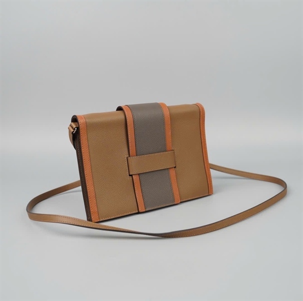 Túi Hermes nâu viền cam stamp Z (2021) sz20 KG+