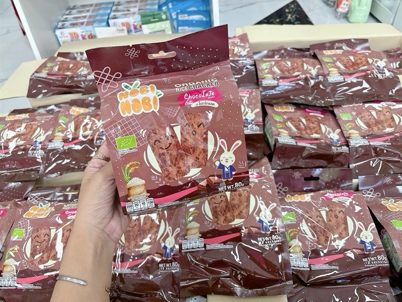 Bánh gạo Organic nobi nobi vị socola 80g 18m+