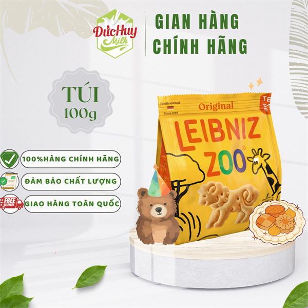Bánh quy bơ hình thú Leibniz Zoo (màu đỏ) 100g