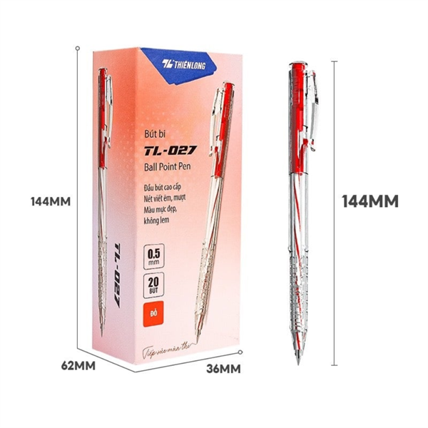 Bút bi Thiên Long TL-027 đỏ