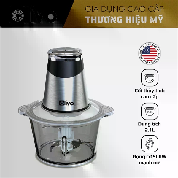 Máy Xay Thực Phẩm Đa Năng OLIVO FC21 – Dung Tích 2.1L – Công Suất 500W