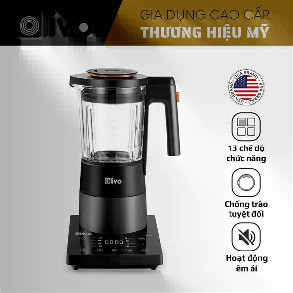 Máy Xay Nấu Đa Năng OLIVO X24 PRO – Đa Chức Năng – Chống Trào Tuyệt Đối – Mâm Nhiệt Gốm Chống Dính – Công Suất 2100W Lớn Nhất Thị Trường