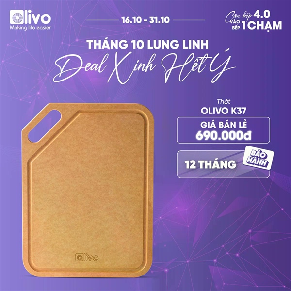 THỚT OLIVO WOOD FIBER – Chống Cong Vênh, Ẩm Mốc, Không Bị Mùi Hôi – Sử Dụng Được Với Máy Rửa Bát
