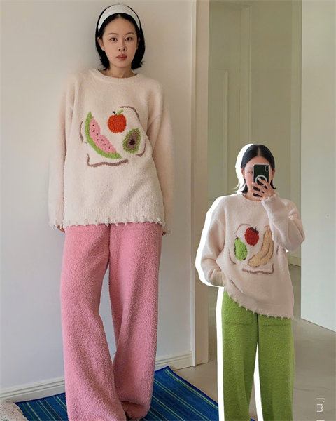Bộ quần áo ấm thu đông DSTUDIO họa tiết trái cây dễ thương mềm nhẹ ấm áp D25215