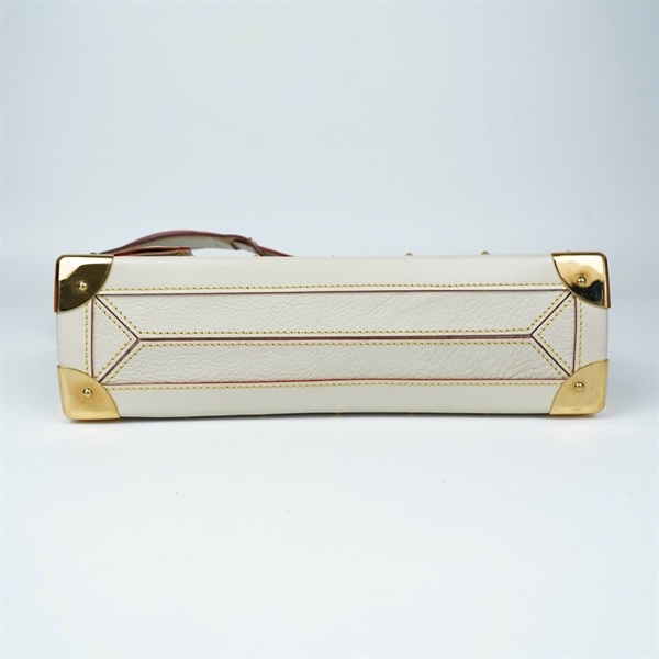 Túi LV lockit trắng đính đinh tán vàng 30cm KG+