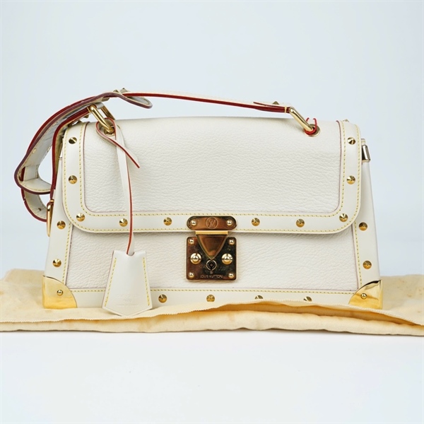 Túi LV lockit trắng đính đinh tán vàng 30cm KG+