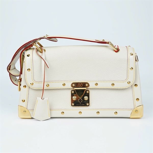 Túi LV lockit trắng đính đinh tán vàng 30cm KG+
