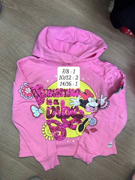 Áo Nỉ Hoodie Bé Gái Hồng Mickey H.em