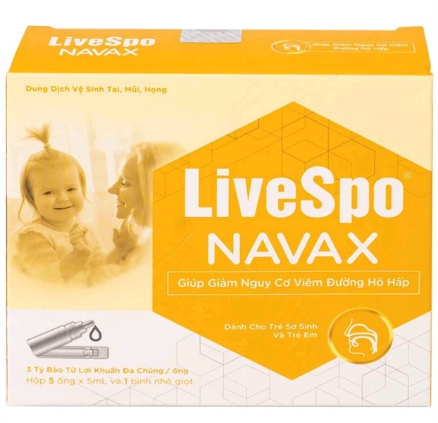 Dung dịch vệ sinh tai, mũi, họng LiveSpo Navax (Hộp 5*5ml)