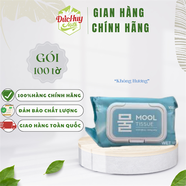 Khăn giấy ướt Mool Tissue không mùi 100 tờ