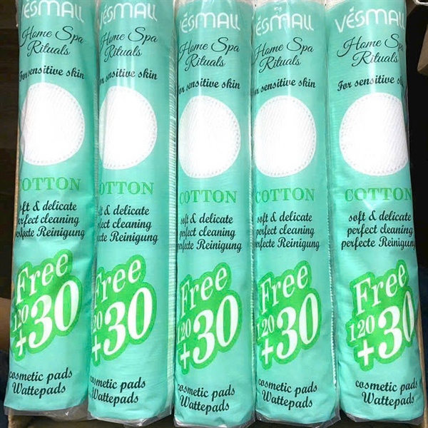 Bông tẩy Trang Ba Lan cao cấp Vesmall 120+30M