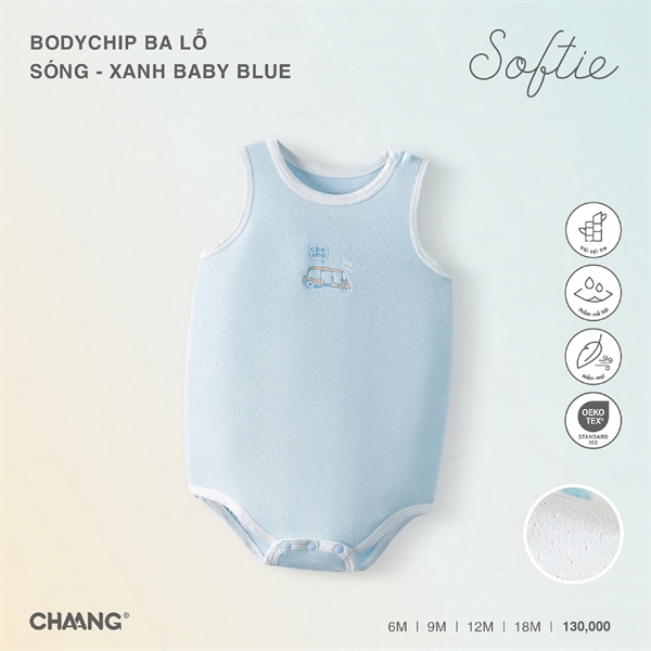 BB2325 - 6M/12M Bodychip ba lỗ Sóng