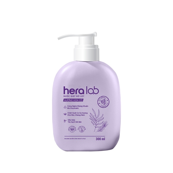 Nước Giặt Đồ Lót Hera Lab 300ml Hương Hoa Cỏ (Tím + Xanh) - Sohaco