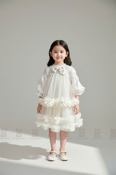 Váy nơ viền hoa Carol 2469