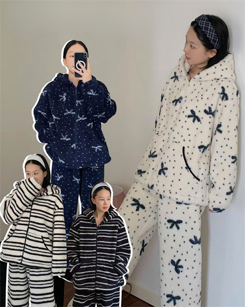 Bộ quần áo ấm thu đông DSTUDIO bông siêu ấm kèm mũ họa tiết dễ thương D25176